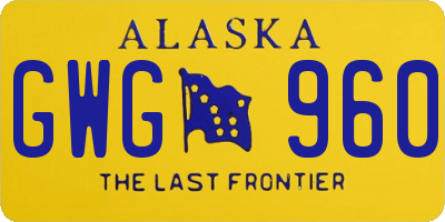 AK license plate GWG960