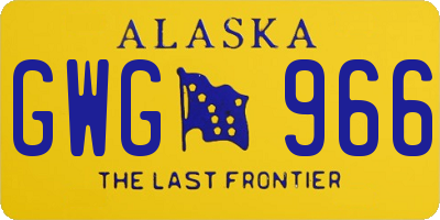 AK license plate GWG966