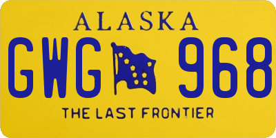 AK license plate GWG968