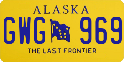 AK license plate GWG969