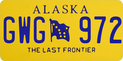 AK license plate GWG972
