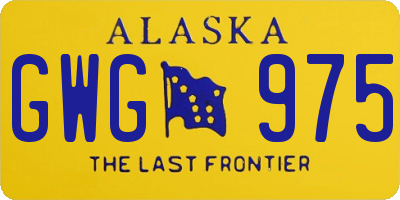 AK license plate GWG975