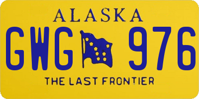 AK license plate GWG976