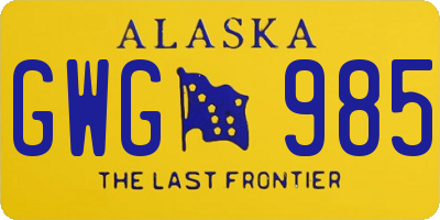 AK license plate GWG985