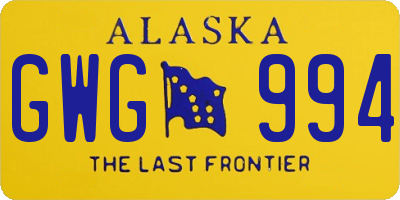 AK license plate GWG994