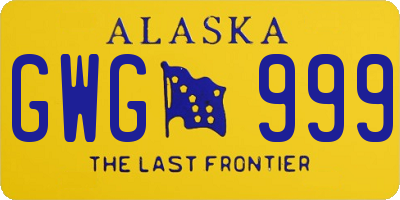 AK license plate GWG999