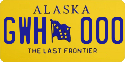 AK license plate GWH000