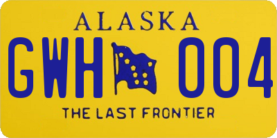 AK license plate GWH004