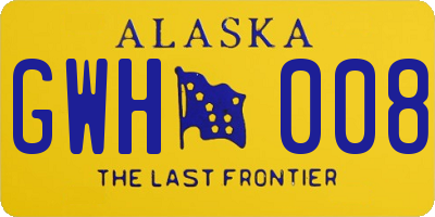 AK license plate GWH008