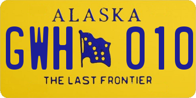AK license plate GWH010