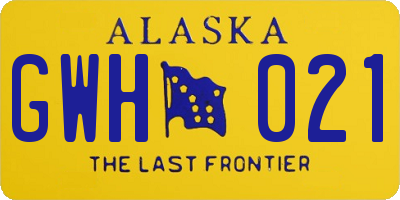 AK license plate GWH021