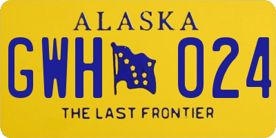 AK license plate GWH024