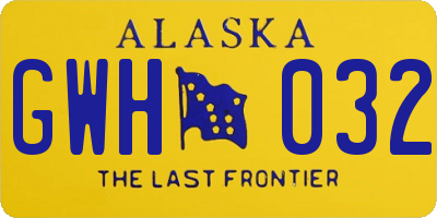 AK license plate GWH032