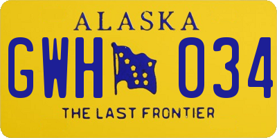 AK license plate GWH034
