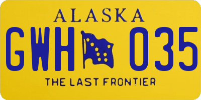 AK license plate GWH035
