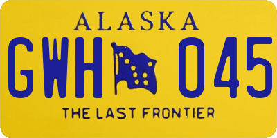 AK license plate GWH045