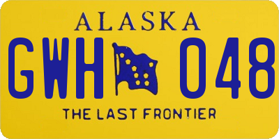 AK license plate GWH048