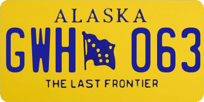 AK license plate GWH063