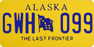 AK license plate GWH099