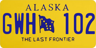 AK license plate GWH102