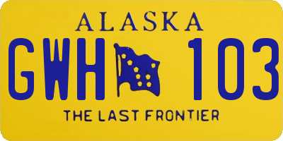 AK license plate GWH103