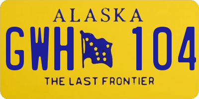 AK license plate GWH104