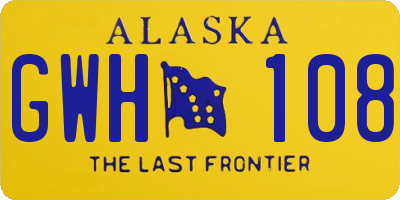 AK license plate GWH108