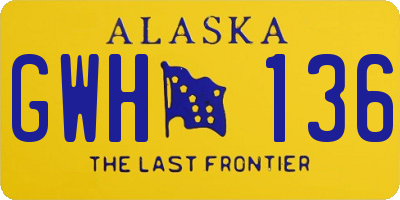 AK license plate GWH136