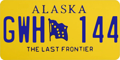 AK license plate GWH144