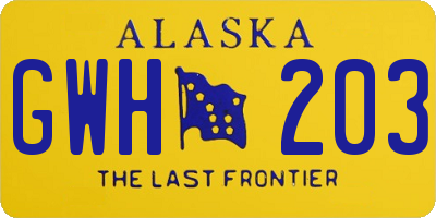 AK license plate GWH203