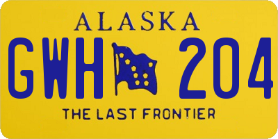 AK license plate GWH204