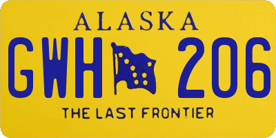 AK license plate GWH206