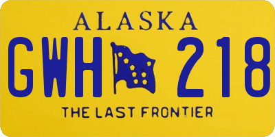 AK license plate GWH218