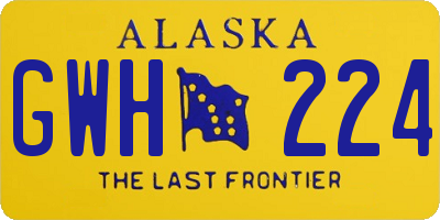 AK license plate GWH224