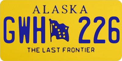 AK license plate GWH226