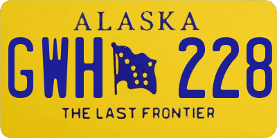 AK license plate GWH228