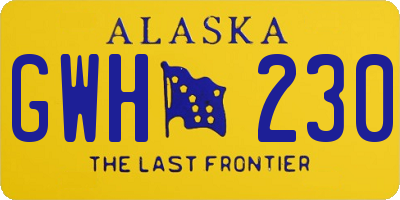 AK license plate GWH230