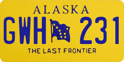 AK license plate GWH231