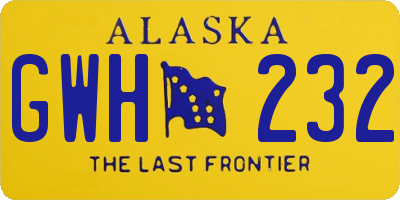 AK license plate GWH232