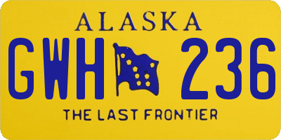 AK license plate GWH236