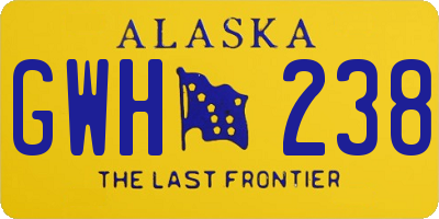 AK license plate GWH238