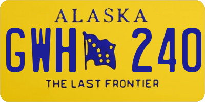 AK license plate GWH240