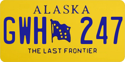 AK license plate GWH247