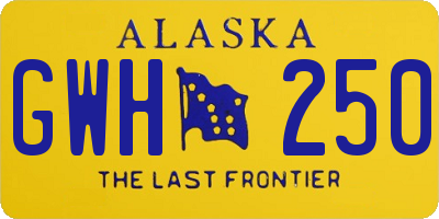 AK license plate GWH250