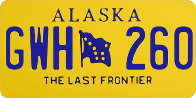 AK license plate GWH260