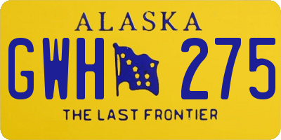 AK license plate GWH275