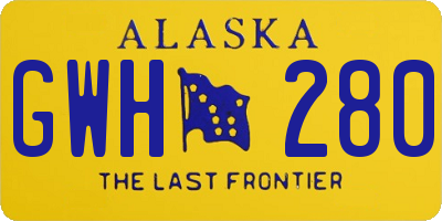 AK license plate GWH280