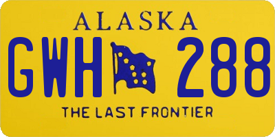 AK license plate GWH288