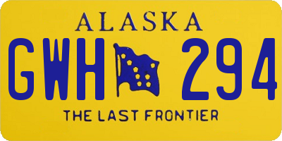 AK license plate GWH294