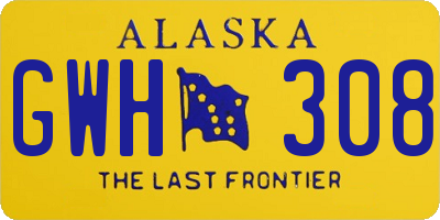 AK license plate GWH308